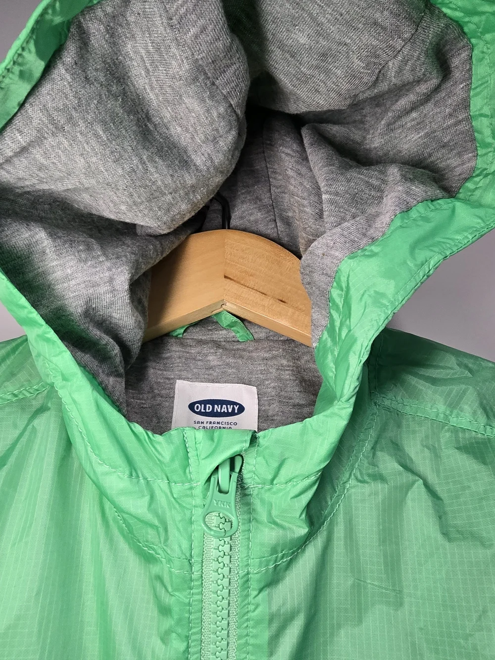 Old Navy Kids' Colorblock Hooded Windbreaker Jacket - Green/Navy 2T